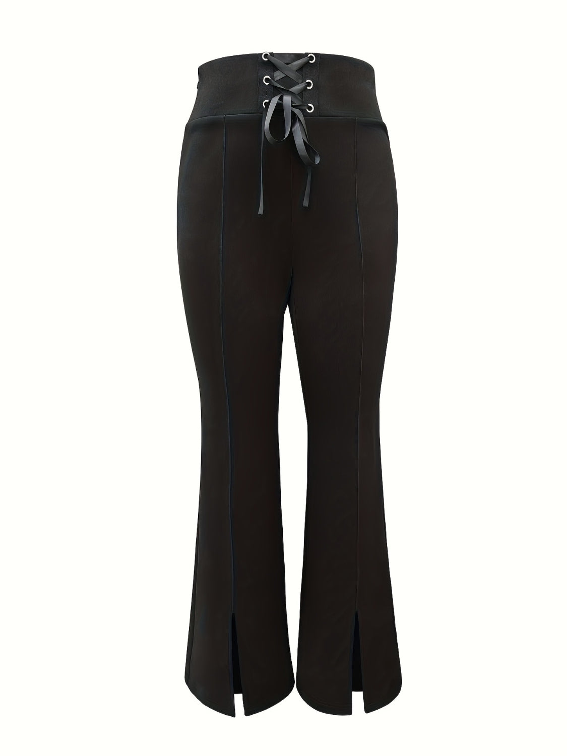 Pantalones bootcut con aberturas y cordones