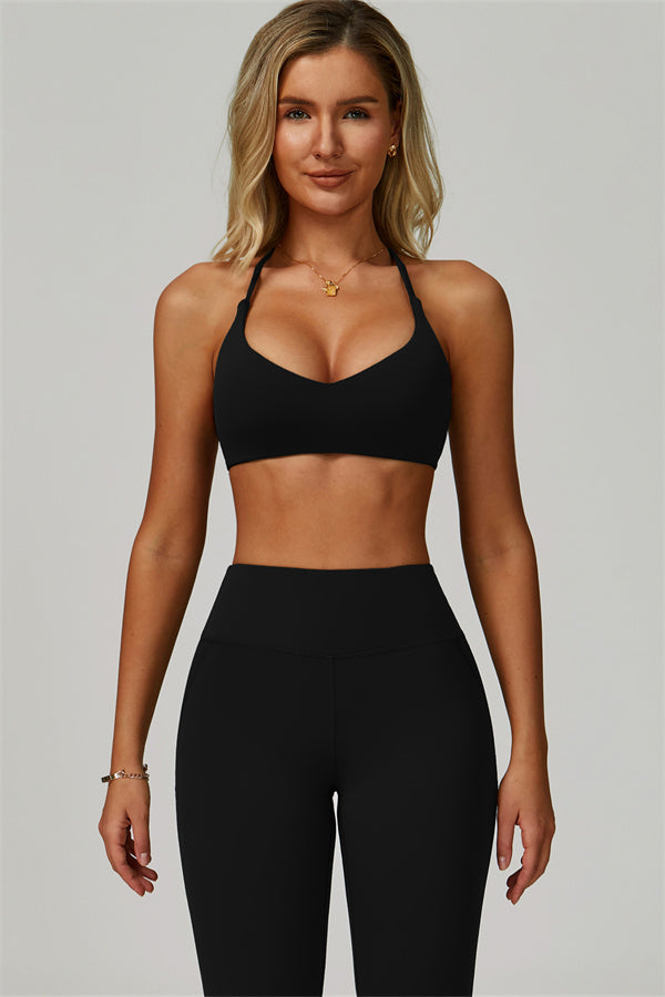 Sportliches, gewagtes 2-teiliges Set mit Racerback-BH und Leggings