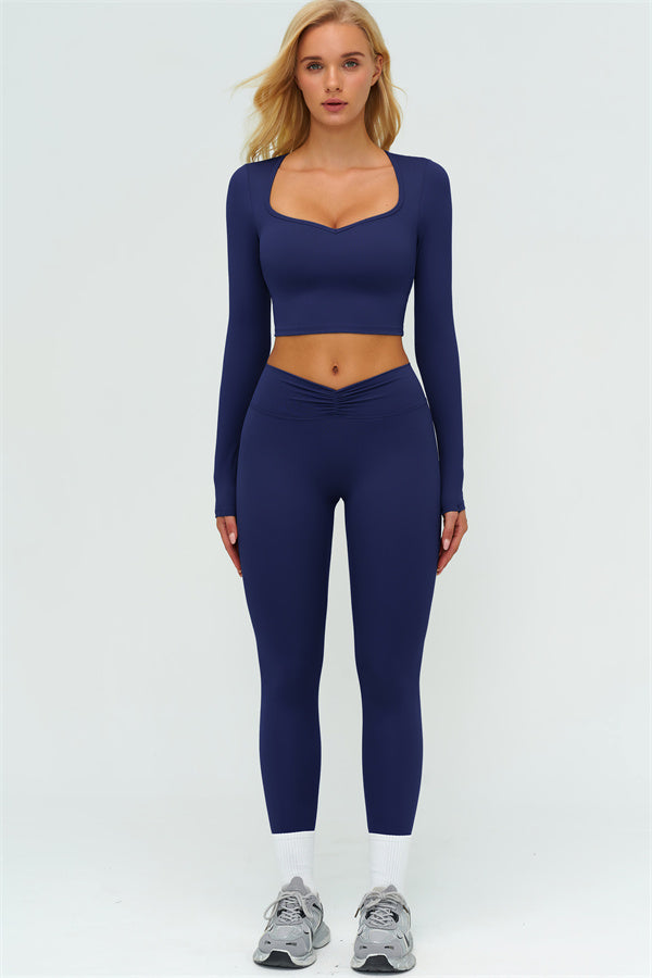 Lushness 2-delige set: cropped top met lange mouwen en leggings