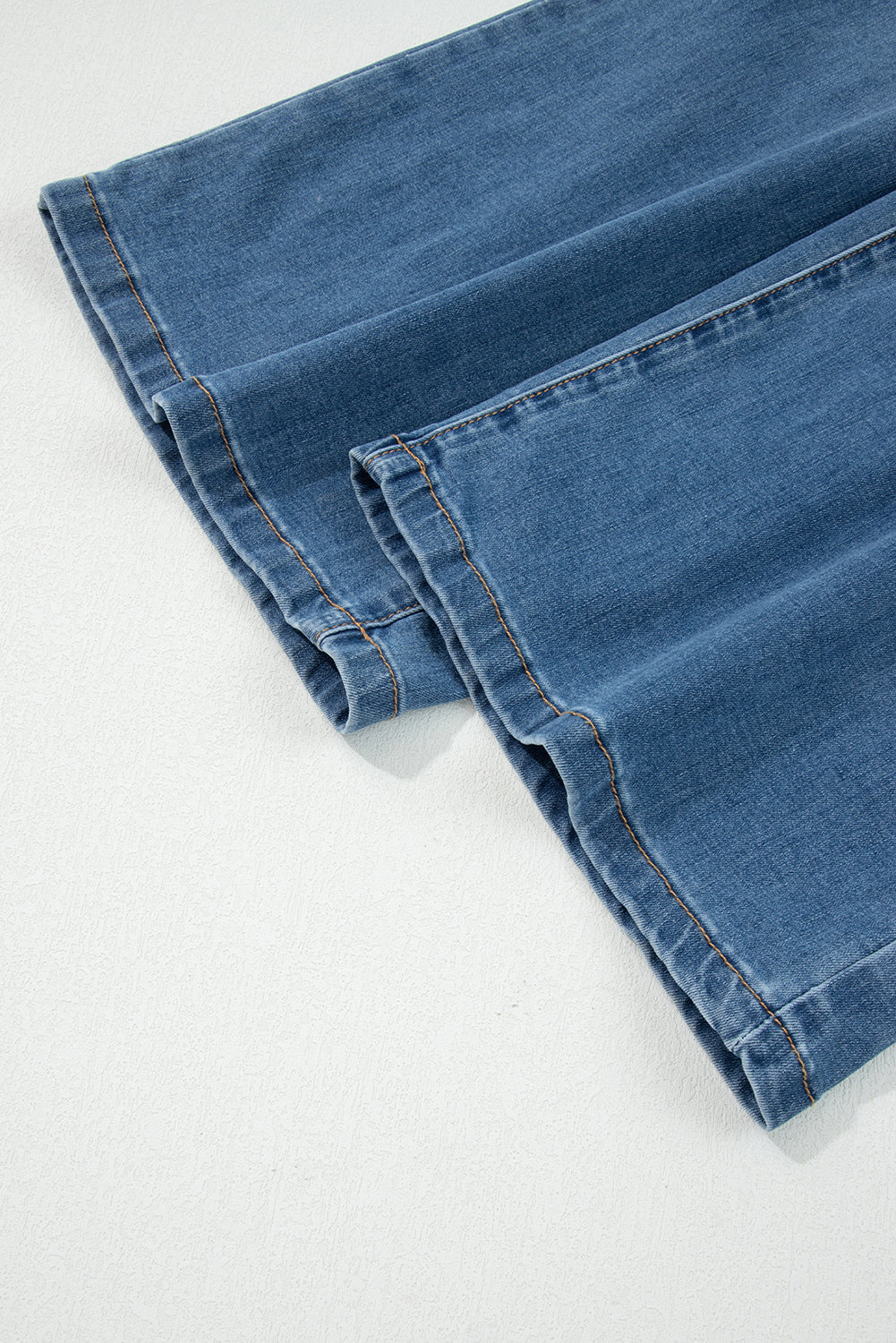 Jeans Ashleigh azules multicolor de cintura alta y pierna ancha con múltiples botones