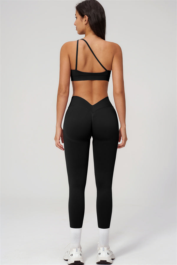 Empower 2-delige set: sportbeha met één schouderband en legging