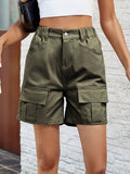 Shorts vaqueros de talle alto con bolsillos