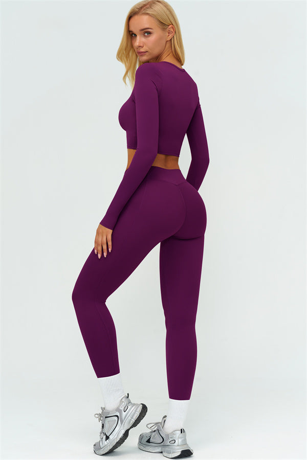 Lushness 2-delige set: cropped top met lange mouwen en leggings