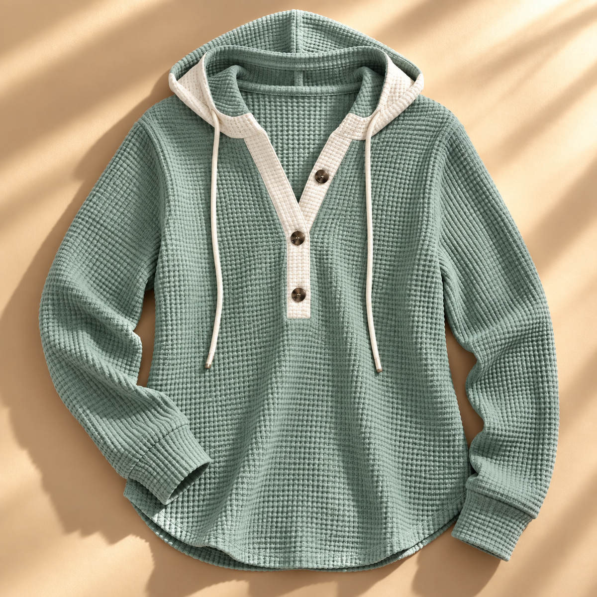 Jesse Bell Camiseta Henley de Tejido Waffle