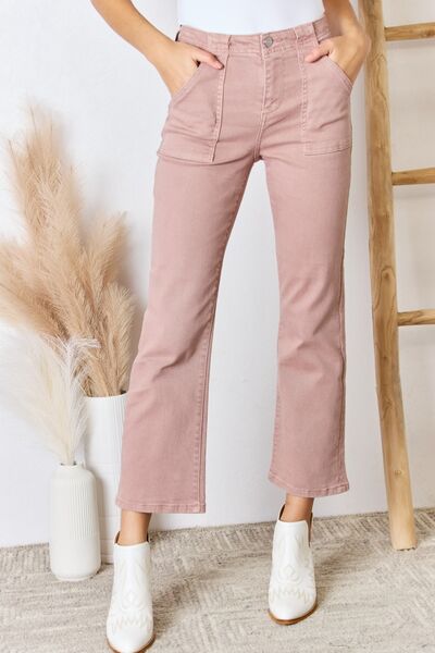 Jeans acampanados de tiro alto al tobillo RISEN para tallas grandes