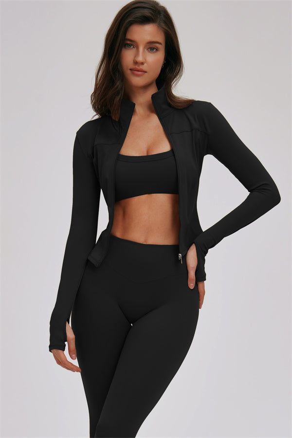 Set da 3 pezzi Kinetic: giacca con zip, reggiseno sportivo e leggings