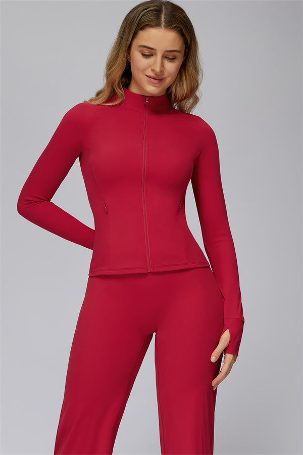 Conjunto de 2 piezas FlexCore Pure: chaqueta con cremallera y leggings acampanados