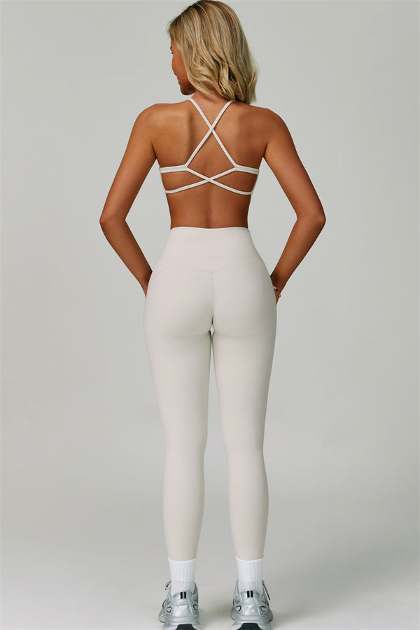 Sportliches, gewagtes 2-teiliges Set mit Racerback-BH und Leggings