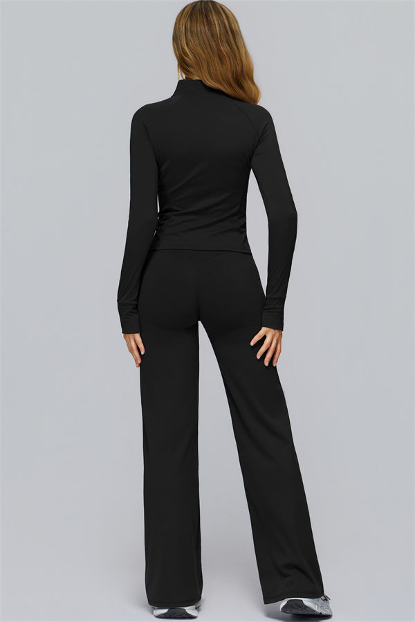 Conjunto de 2 piezas FlexCore Pure: chaqueta con cremallera y leggings acampanados