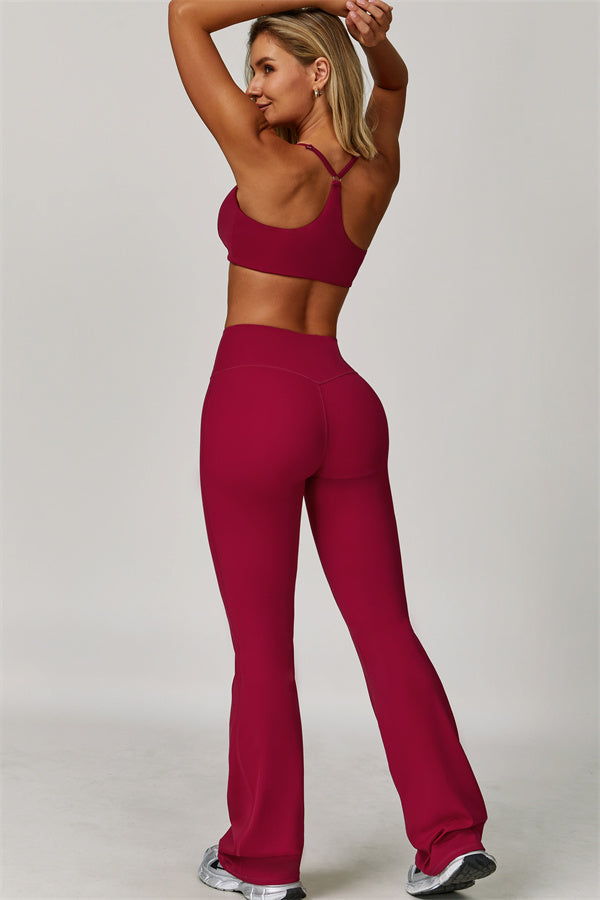 Conjunto Refresh de 2 piezas: sujetador deportivo y leggings acampanados