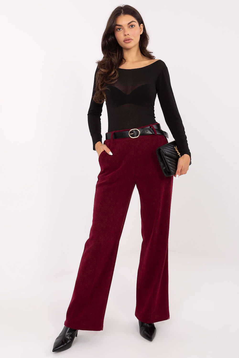 Pantalones de pana de pierna ancha para mujer