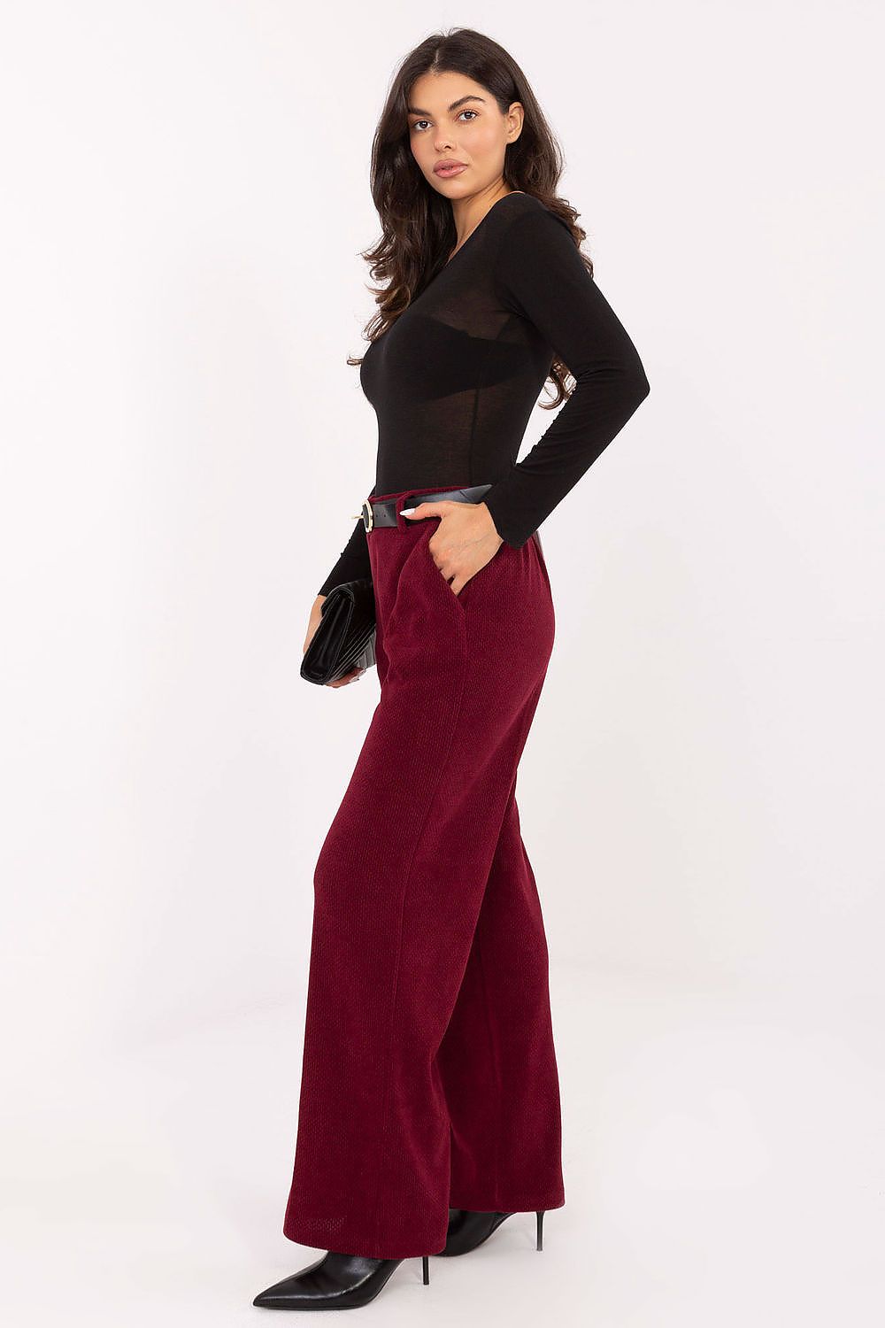 Pantalones de pana de pierna ancha para mujer