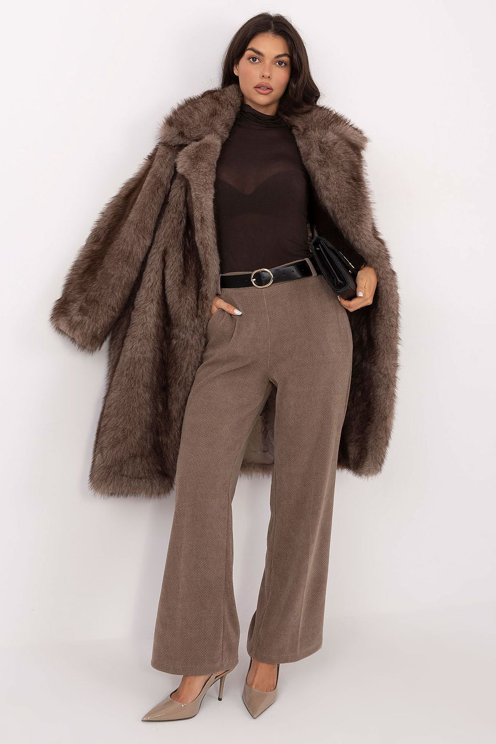 Pantalones de pana de pierna ancha para mujer
