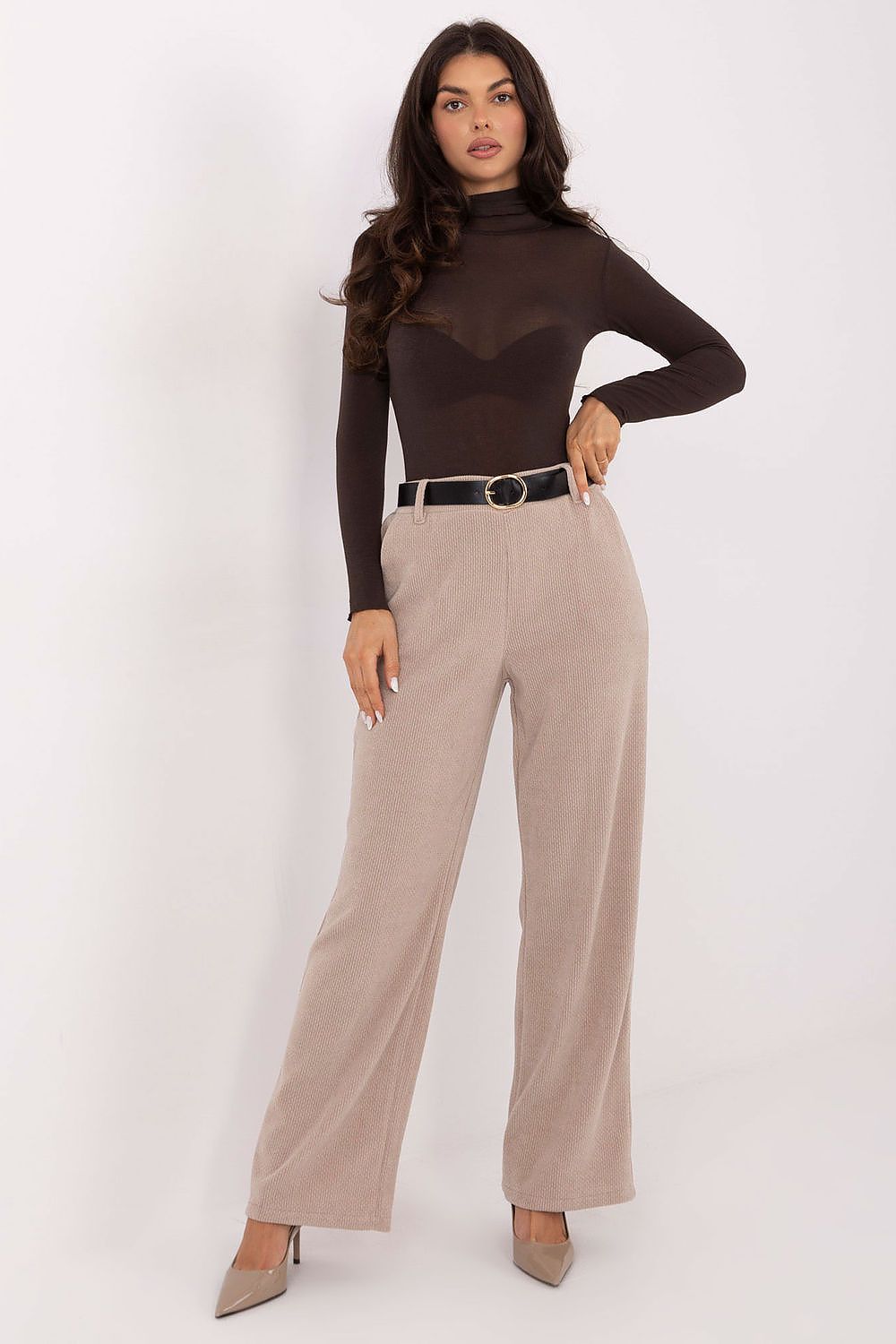 Pantalones de pana de pierna ancha para mujer