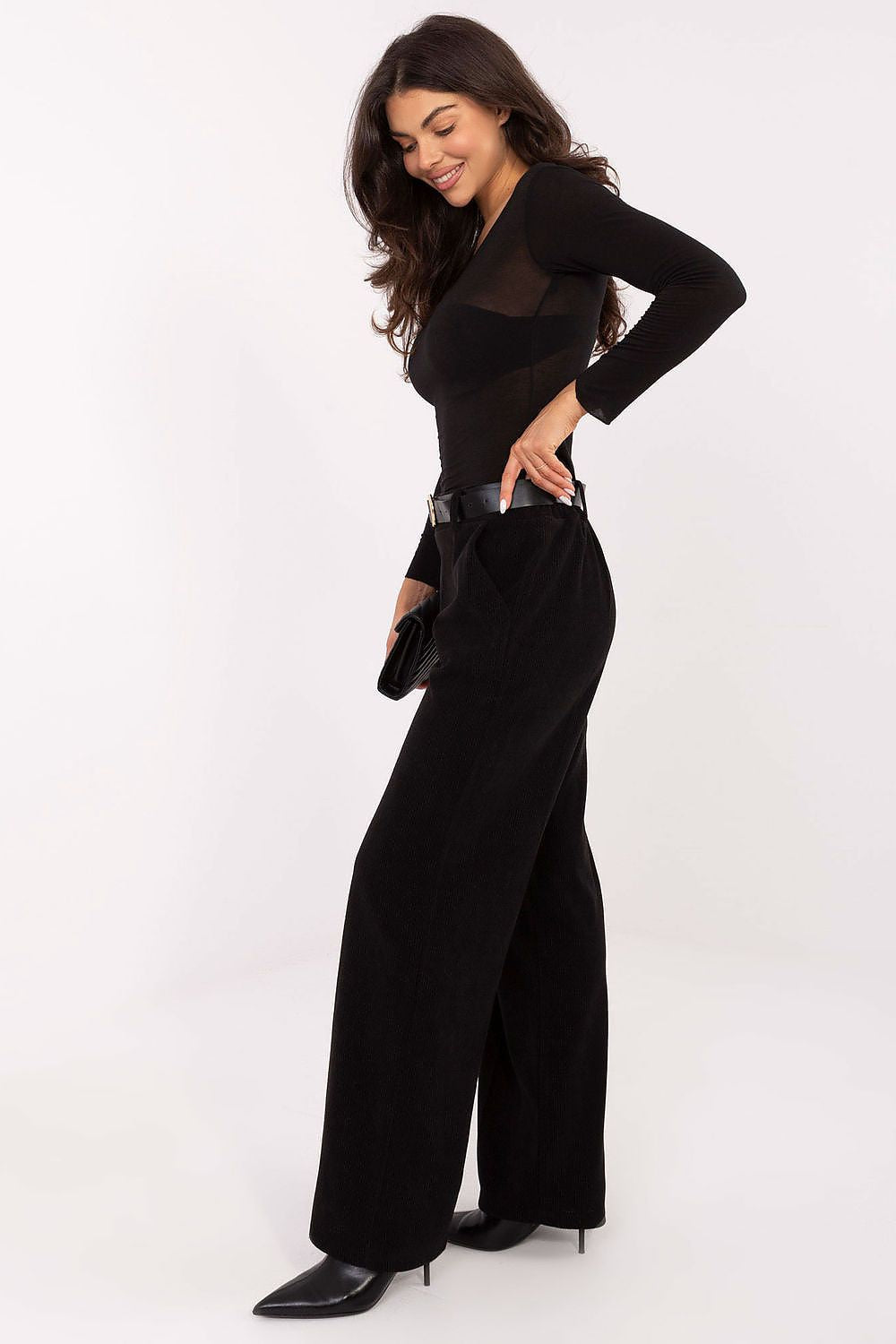 Pantalones de pana de pierna ancha para mujer