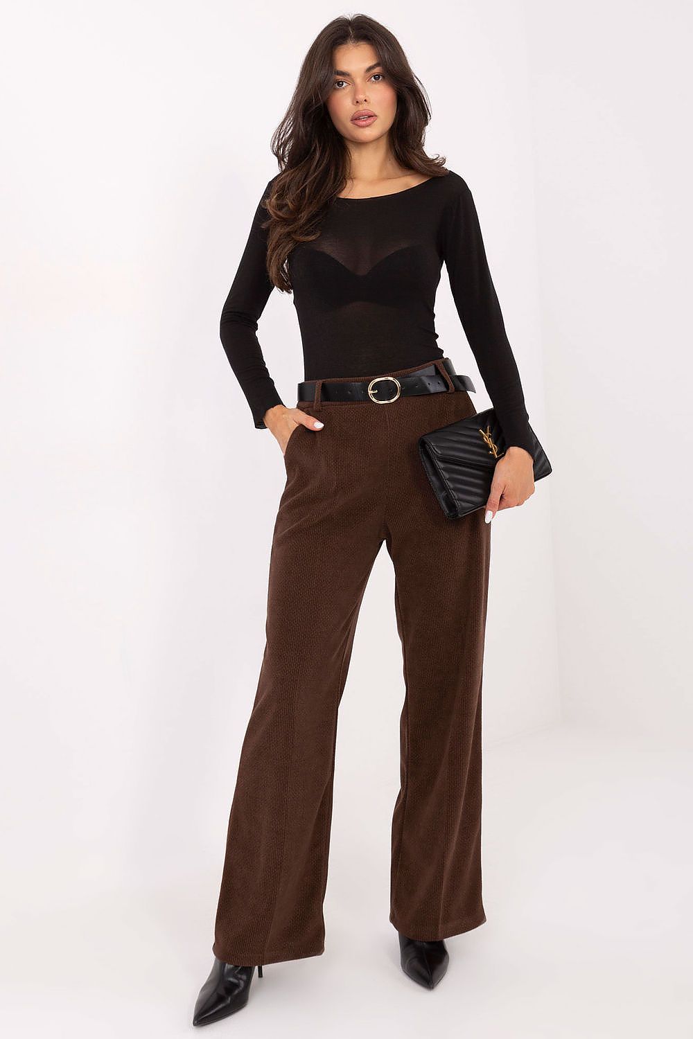Pantalones de pana de pierna ancha para mujer