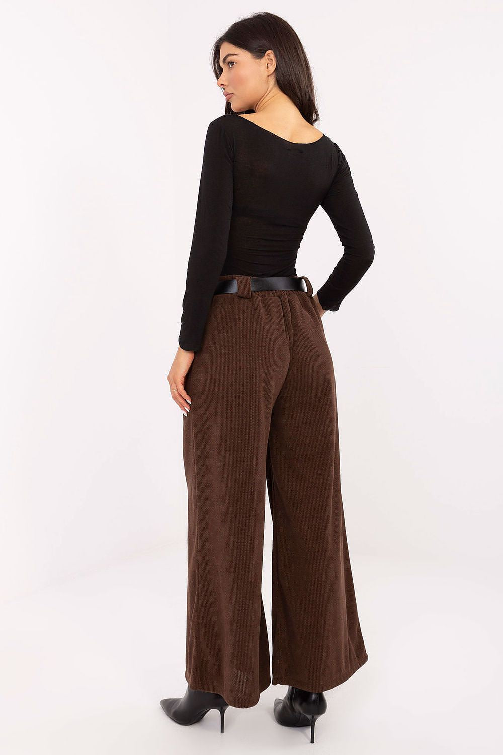 Pantalones de pierna ancha de cintura alta para mujer