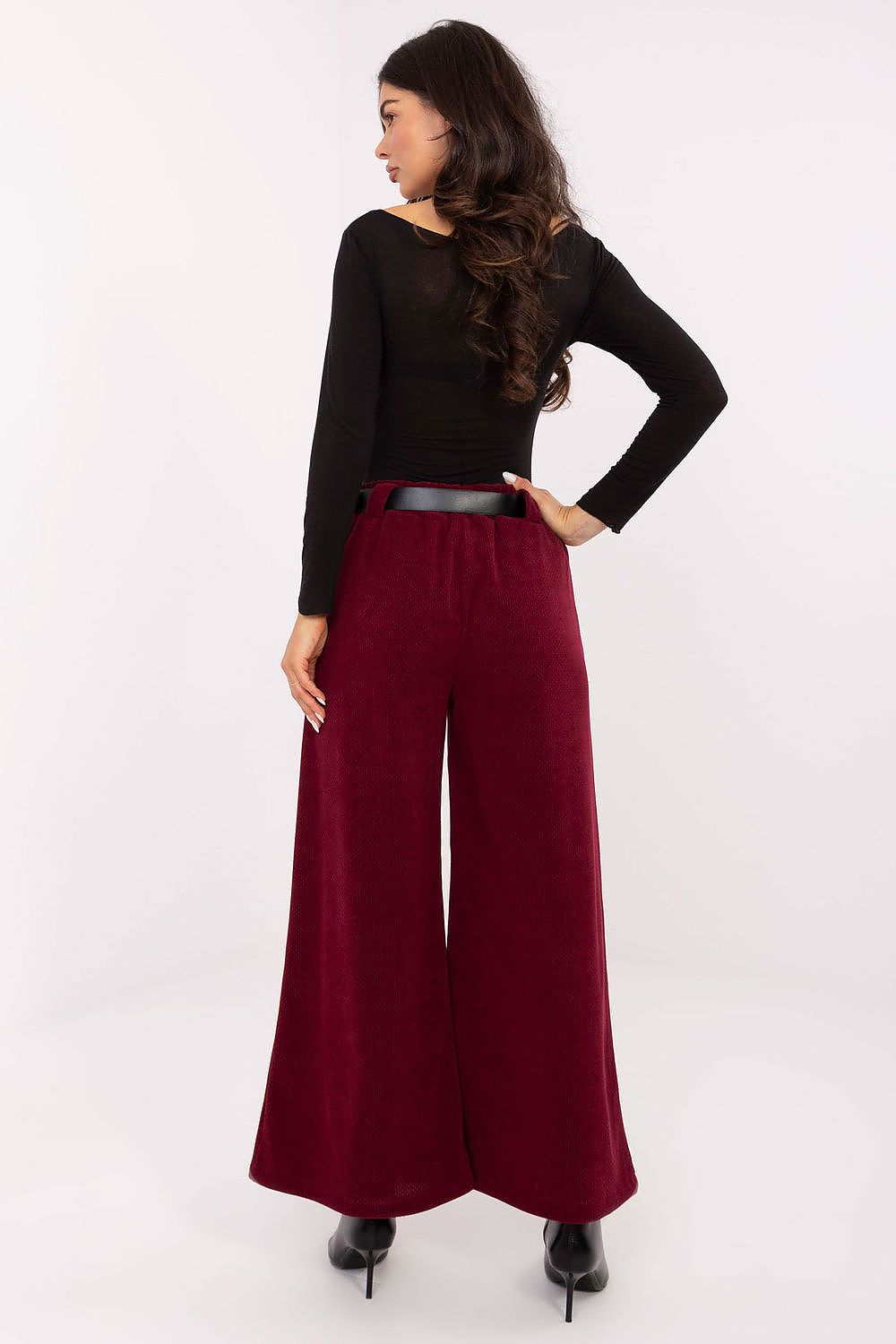 Pantalones de pierna ancha de cintura alta para mujer