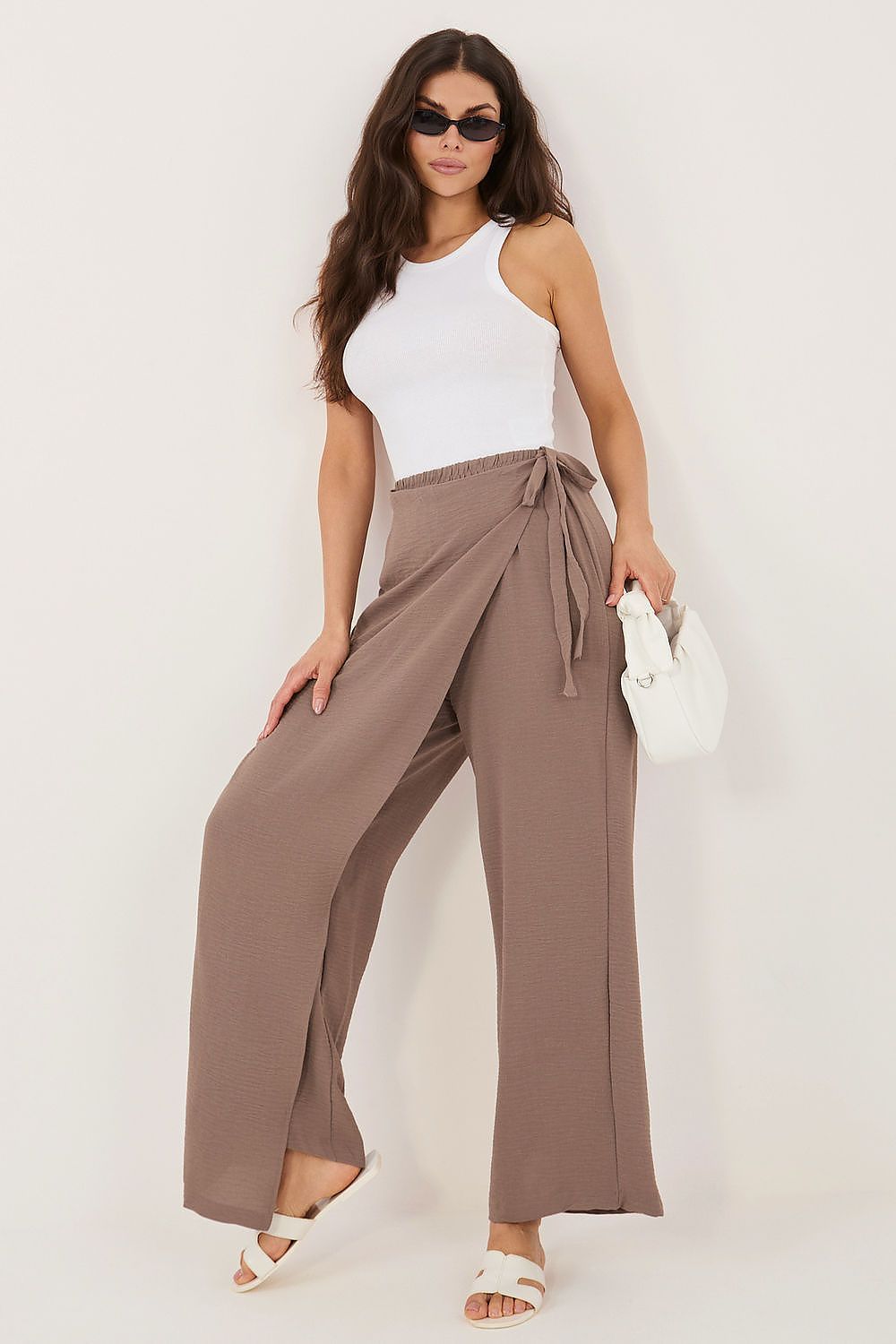Pantalones de pierna ancha con panel tipo falda — elegantes y sin esfuerzo