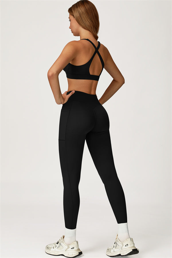 Ensemble 2 pièces Glacier : brassière de sport et leggings