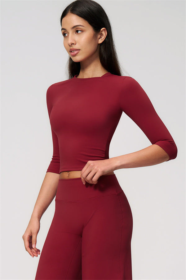 Natalia 2-piece set with half-sleeve top and wide-leg shorts