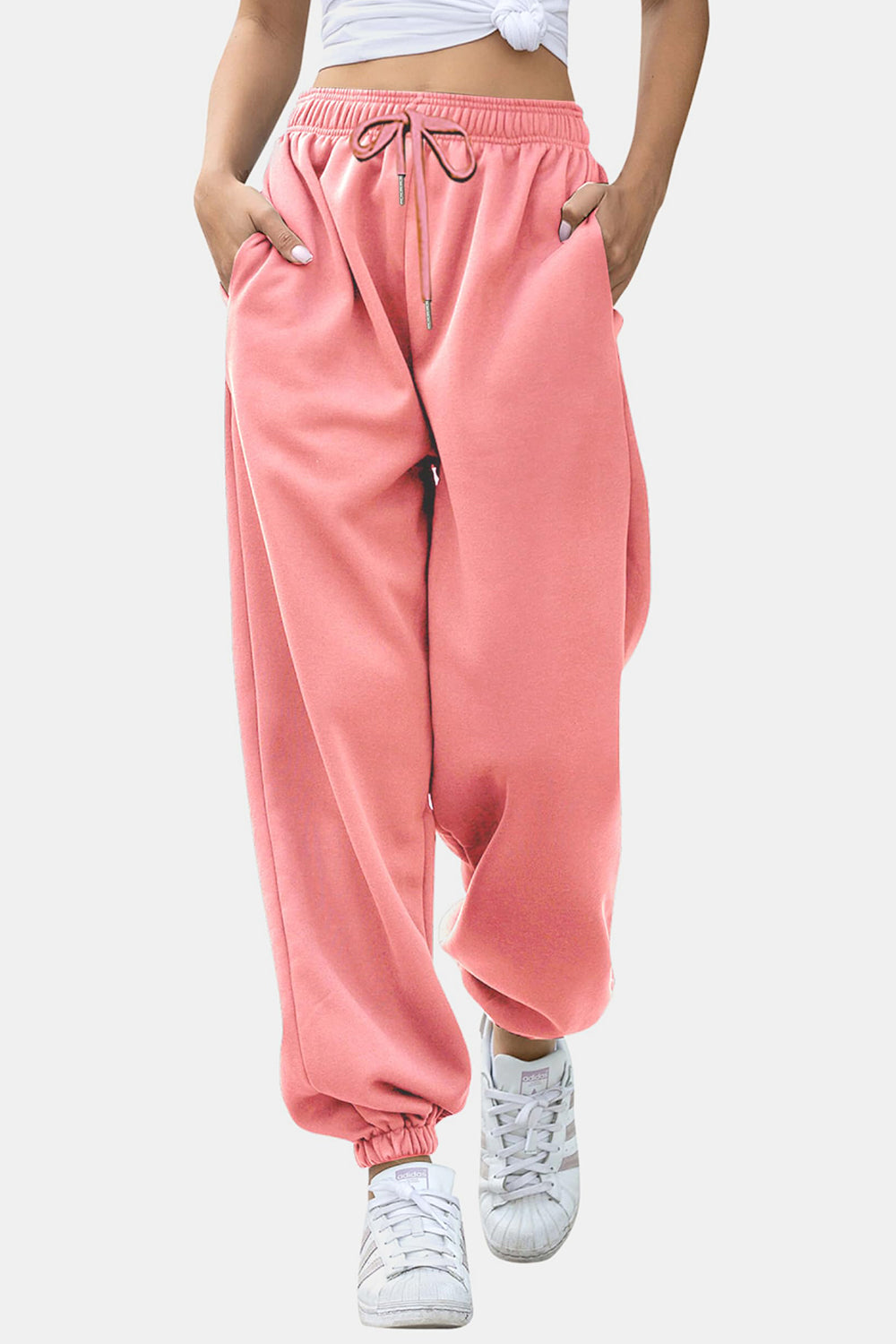 Pantalones jogger con cintura elástica y bolsillos