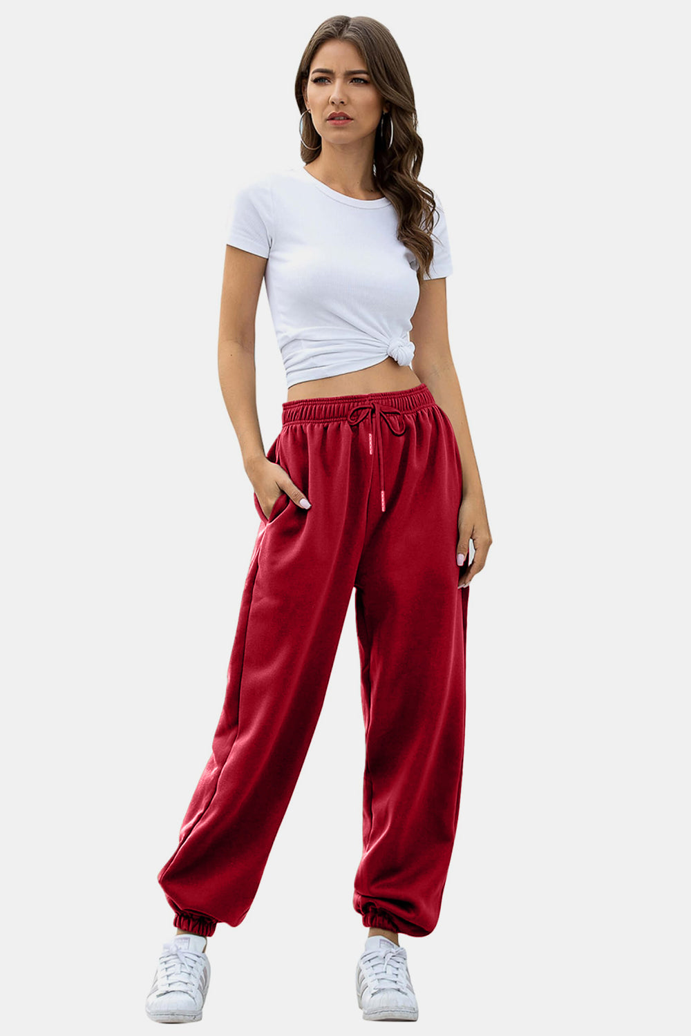 Pantalones jogger con cintura elástica y bolsillos