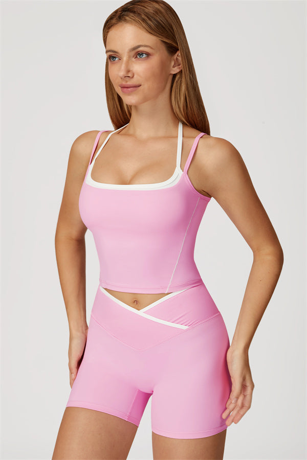 Conjunto de 2 piezas Radiant: top corto y shorts