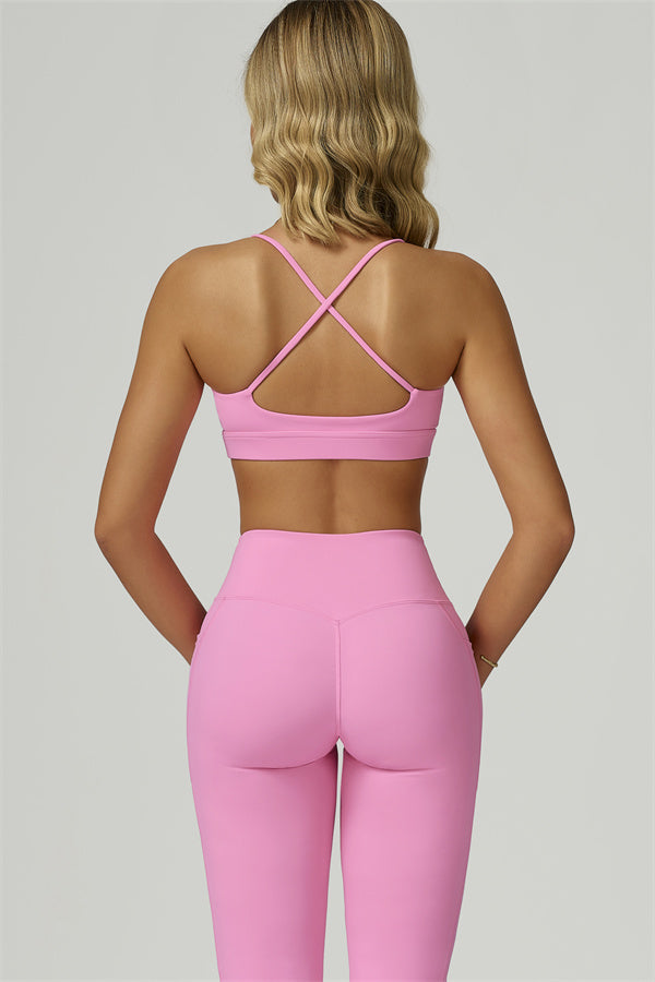 Conjunto de 2 piezas Flourish con sujetador deportivo y leggings acampanados