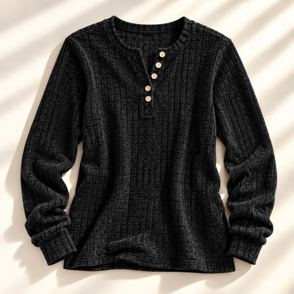 Camiseta henley de canalé Jesse Bell