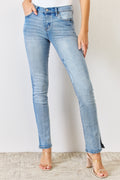 Jeans bootcut Kancan de tiro medio, con abertura, estilo Y2K y en tallas grandes