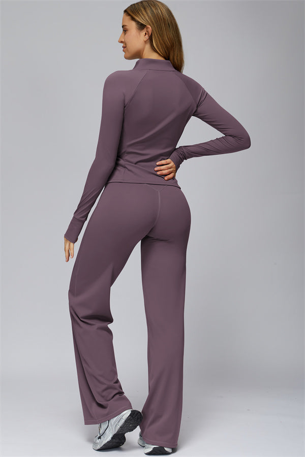 Conjunto de 2 piezas FlexCore Pure: chaqueta con cremallera y leggings acampanados