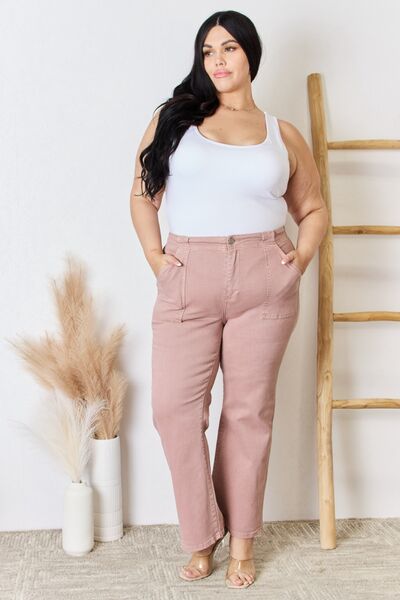 Jeans acampanados de tiro alto al tobillo RISEN para tallas grandes