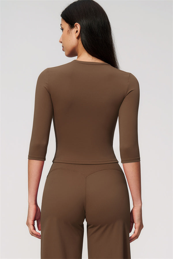 Natalia 2-piece set with half-sleeve top and wide-leg shorts