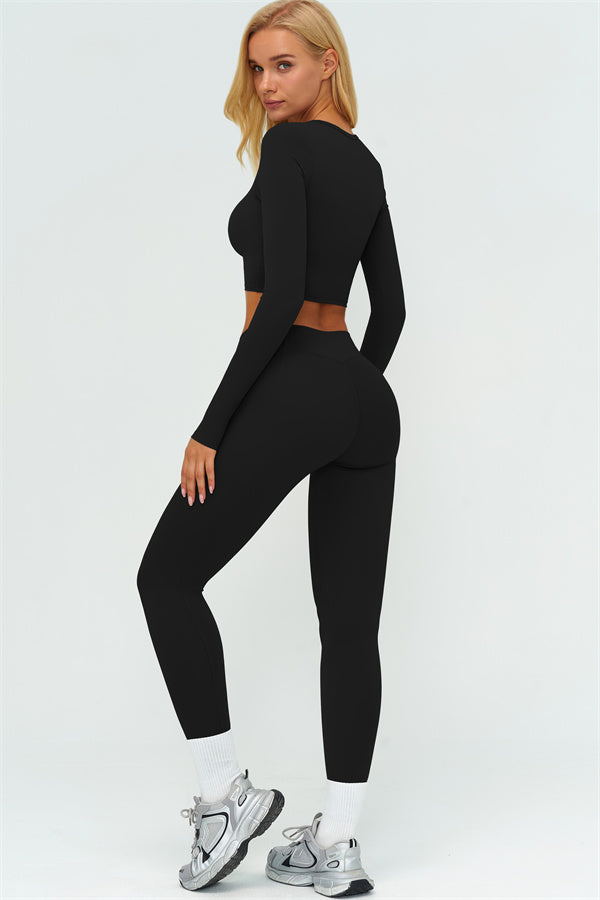 Lushness 2-delige set: cropped top met lange mouwen en leggings