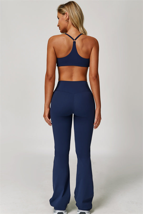 Conjunto Refresh de 2 piezas: sujetador deportivo y leggings acampanados