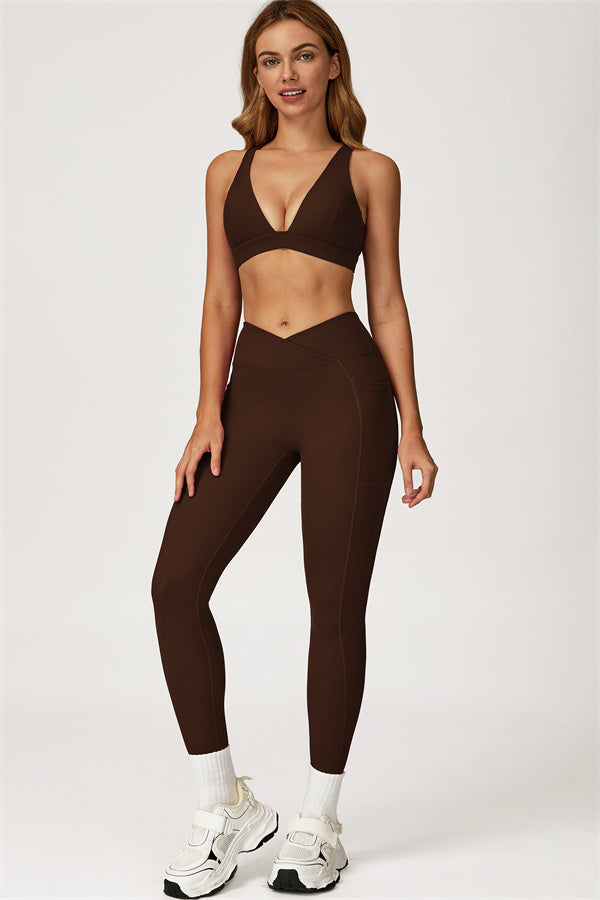 Ensemble 2 pièces Glacier : brassière de sport et leggings