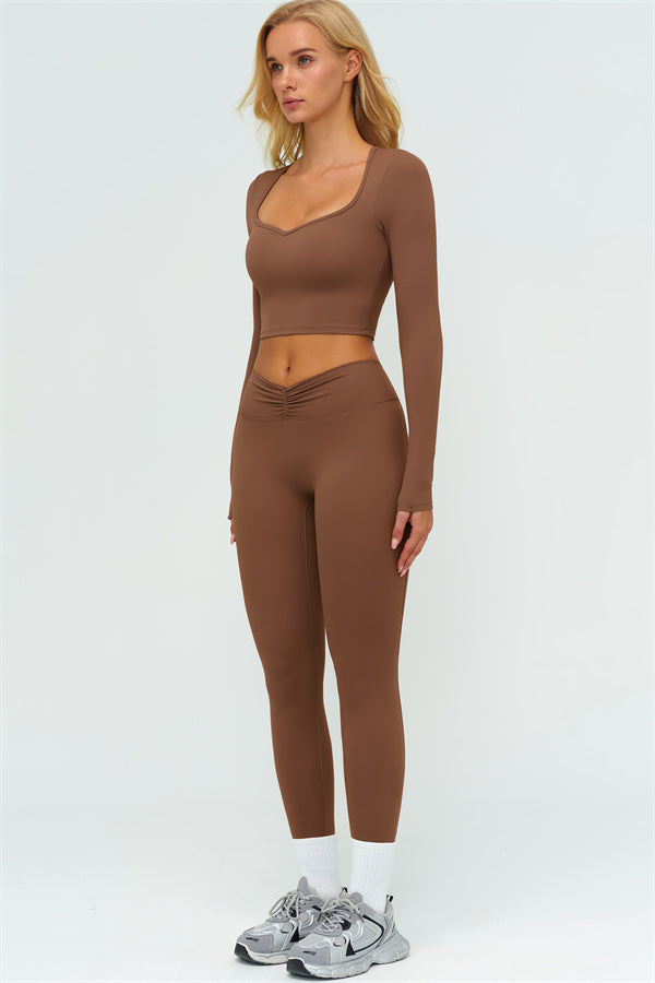 Lushness 2-delige set: cropped top met lange mouwen en leggings
