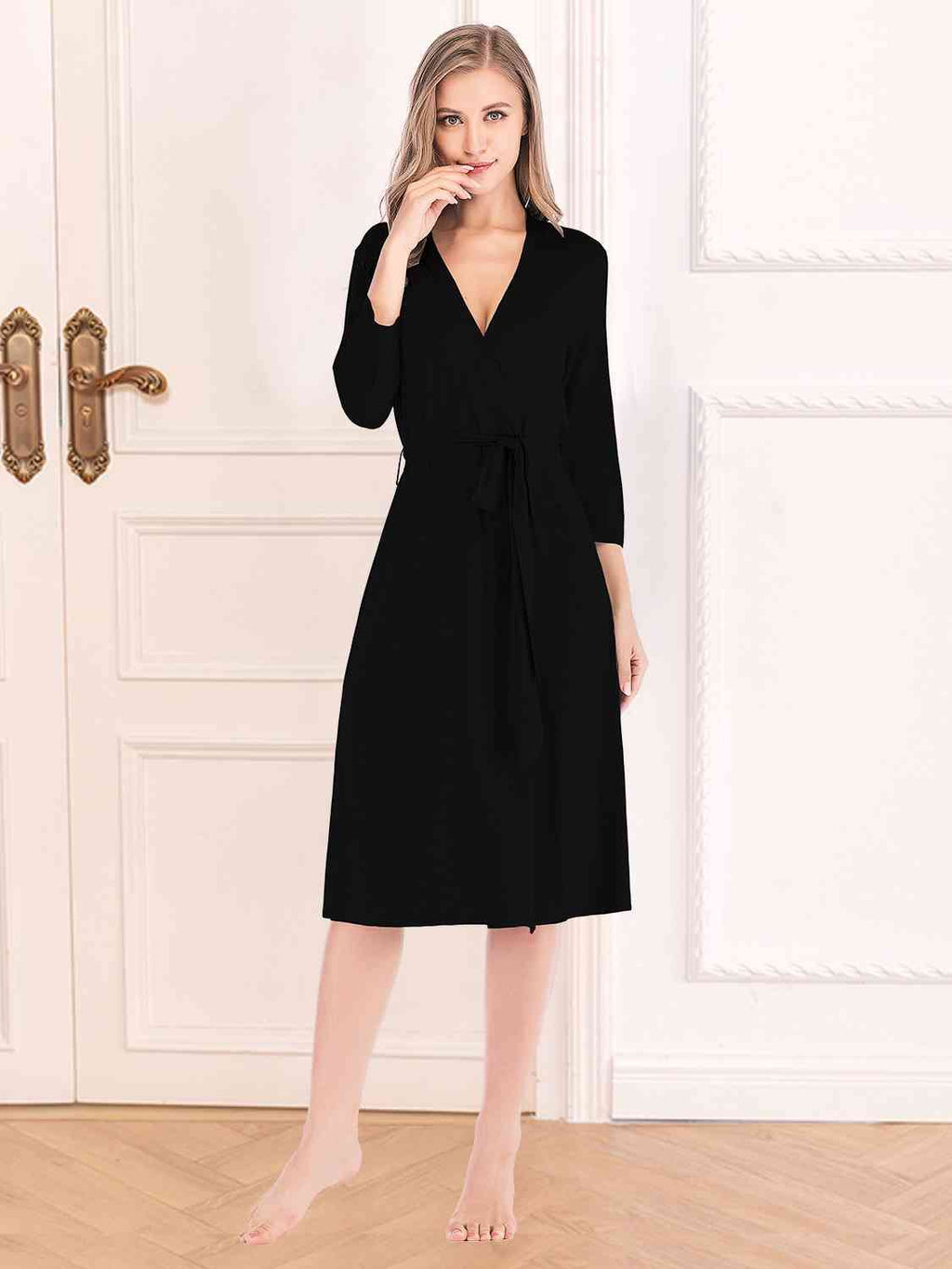 Plunge Tie Front Night Dress  Shop One Place