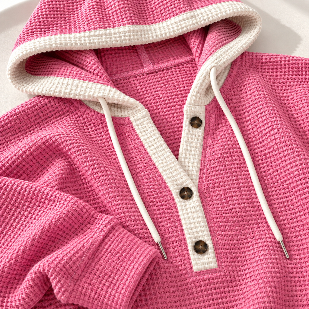 Jesse Bell Camiseta Henley de Tejido Waffle