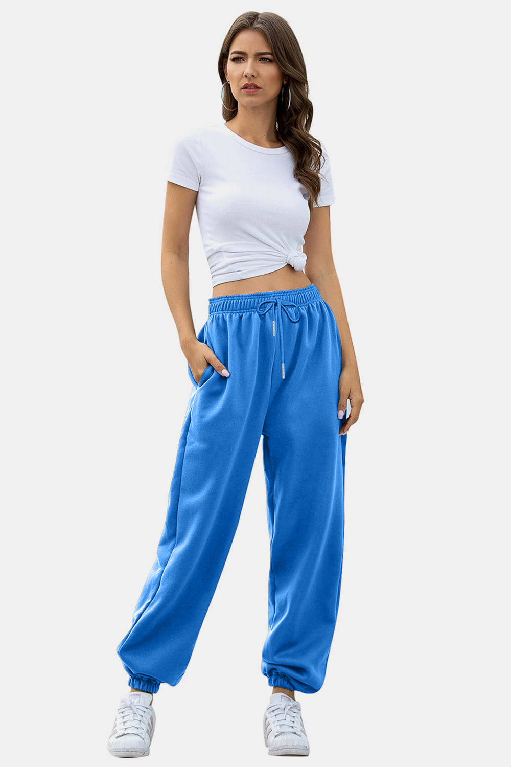 Pantalones jogger con cintura elástica y bolsillos