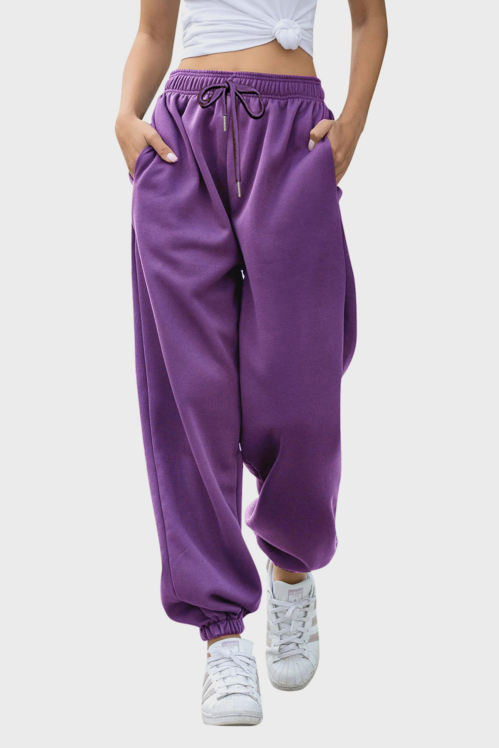 Pantalones jogger con cintura elástica y bolsillos