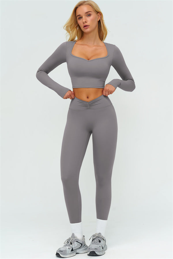 Lushness 2-delige set: cropped top met lange mouwen en leggings