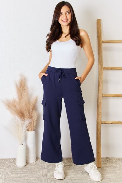 Pantalones cargo de pierna ancha y corte relajado con cordón de ajuste RISEN