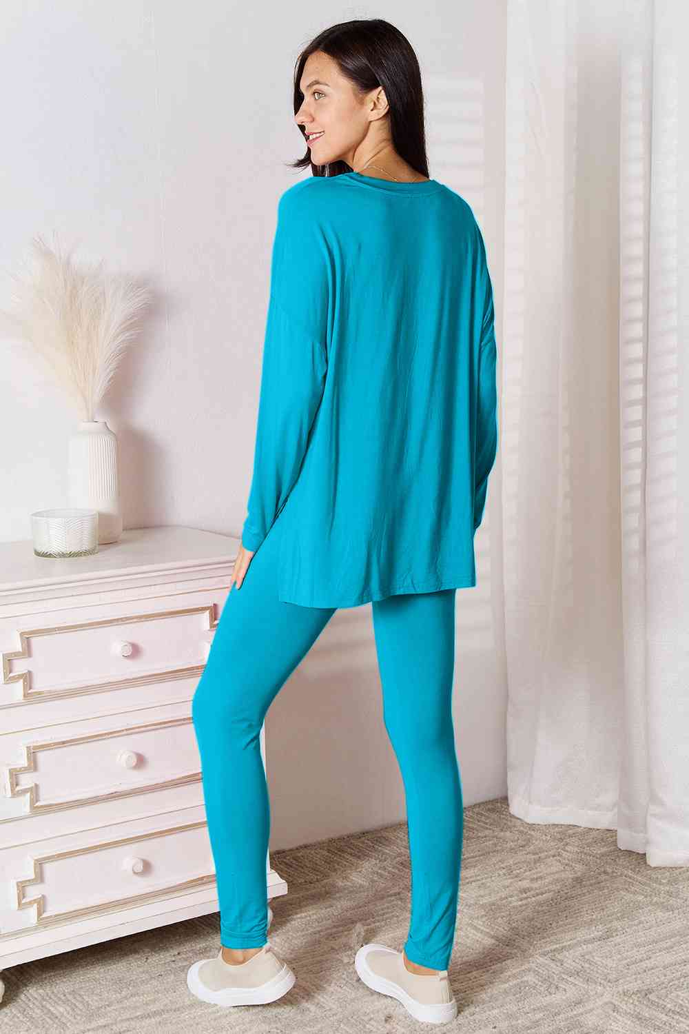 Basic Bae Full Size V-Neck Soft Rayon Long Sleeve Top and Pants Lounge Set  Shop One Place