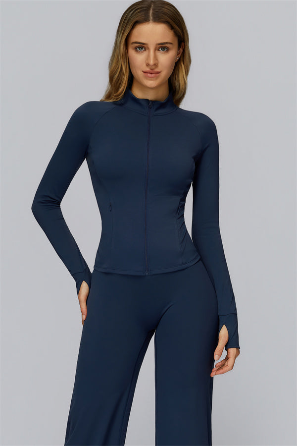 Conjunto de 2 piezas FlexCore Pure: chaqueta con cremallera y leggings acampanados