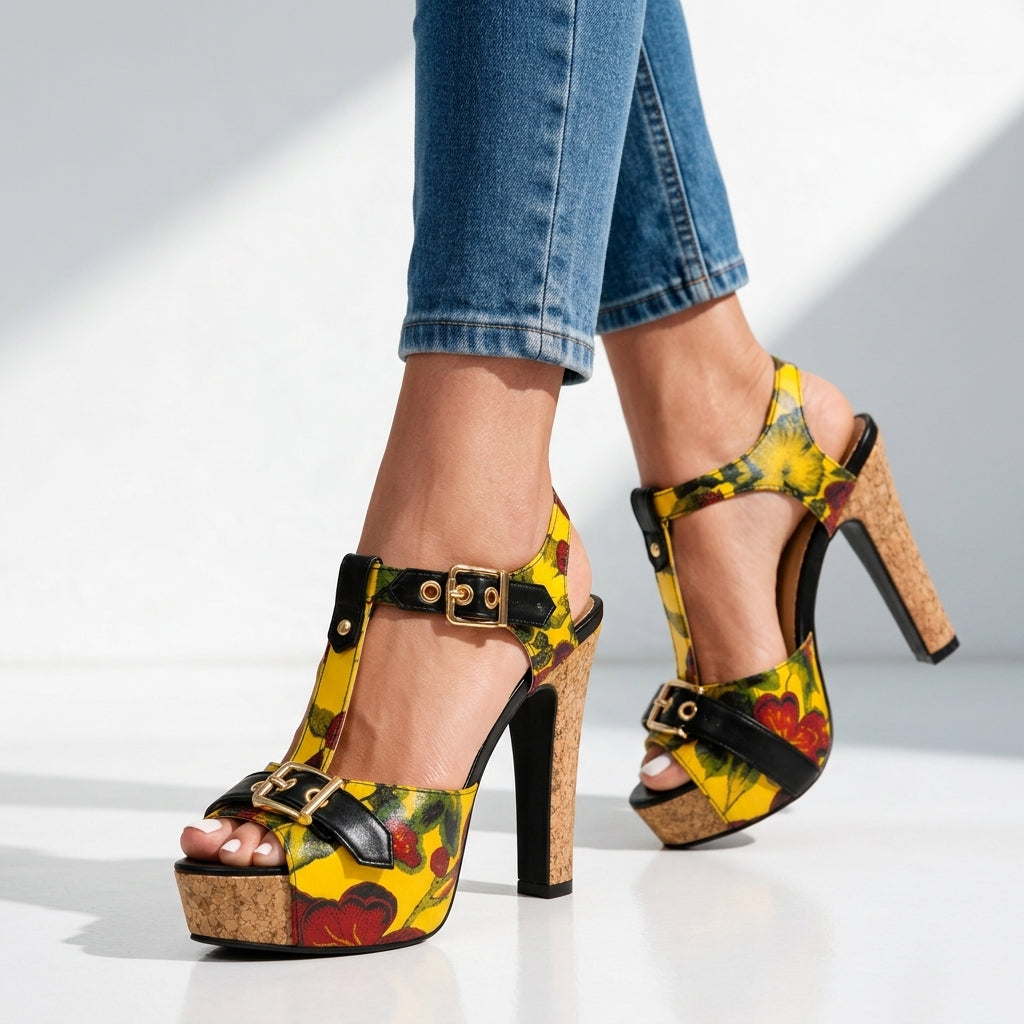 Sandalias de plataforma florales Soraya