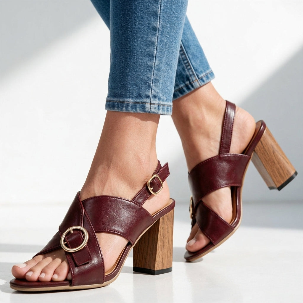 Sandalias Ottilie de tacón con hebilla cruzada
