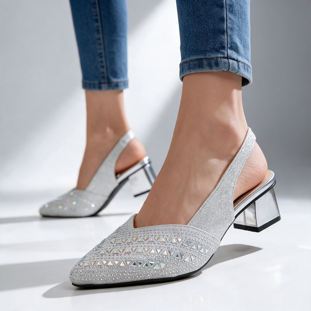 Noelle, zapatos destalonados con brillo