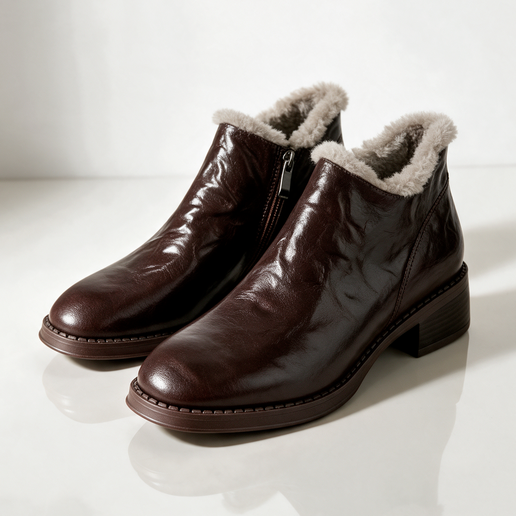 Botines Cotswold de terciopelo y piel de oveja